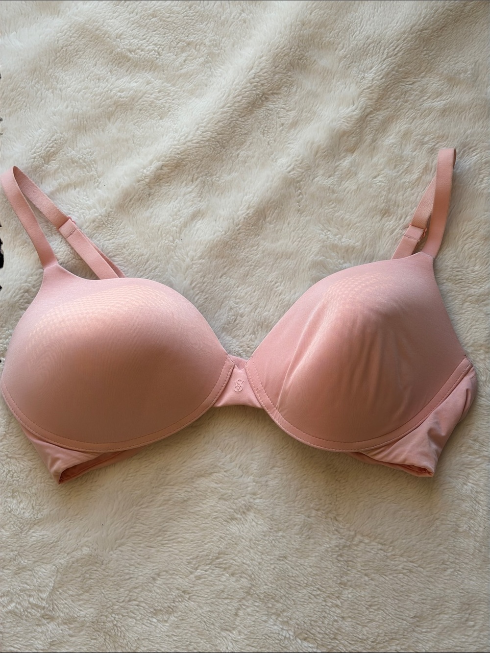 Victoria's Secret UpLift Semi-Demi Pale Pink Smooth T-Shirt Bra. Size 38D